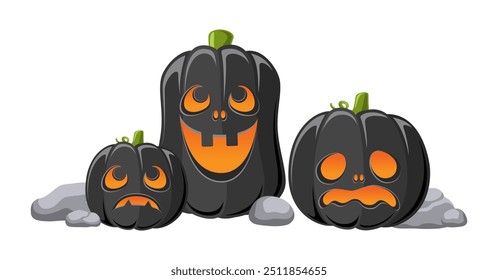 Glowing Jack O Laternen, niedlichen Spaß Halloween Kürbisse, gruselig gespenstischen gruseligen Dekorationen, Produkt, Tote Bag, Becher, Shirt, Digitaldruck