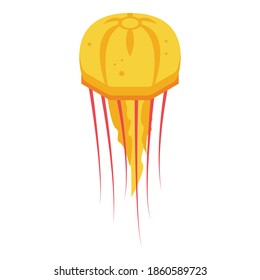 Glowing jellyfish icon. Isometric of glowing jellyfish vector icon for web design isolated on white background