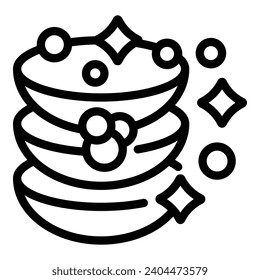 Glowing kitchenware icon outline vector. Clear dishes stack. Cleansing tableware bowls