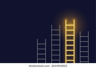 glowing ladder design represent different idea concept among others 
