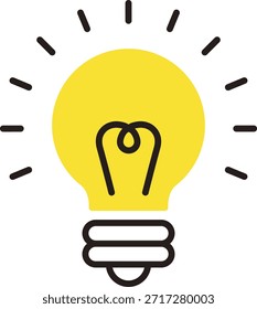 Lámpara brillante. Pistas, descubrimientos, ideas. Diseño de bombilla.
