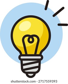 Lámpara brillante. Pistas, descubrimientos, ideas. Diseño de bombilla.