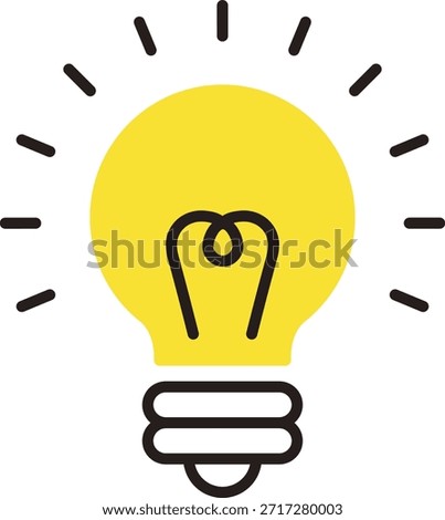 Glowing lamp. Hints, discoveries, ideas. Light bulb design.