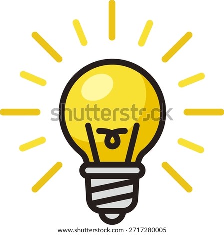Glowing lamp. Hints, discoveries, ideas. Light bulb design.