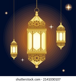 glowing lanterns light decoration design