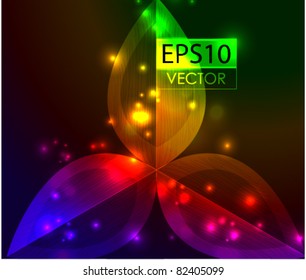 Glowing leaf compositon. Autumn design