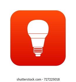 Glowing LED bulb icon digital red for any design isolated on white vector illustration