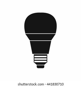Glowing LED bulb icon in simple style isolated on white background