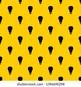 Glowing LED bulb pattern seamless vector repeat geometric yellow for any design