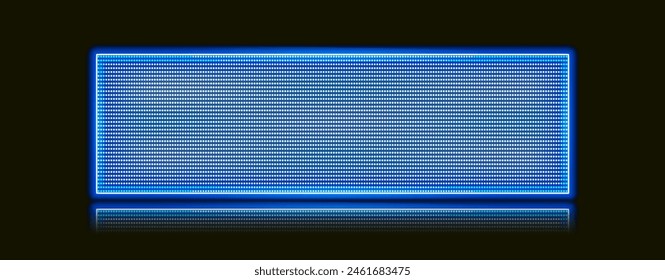 Video Pantalla LED brillante y Pared de LCD y led Dot Pixels con rejilla de luz brillante de los diodos. Ilustración vectorial 