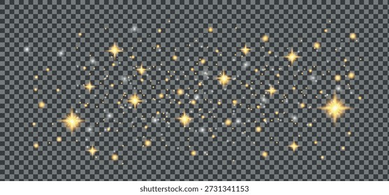 luz brilhante, abstração, vetor de estrelas cintilantes brilhantes, pó dourado, céu estrelado, imagem vetorial
