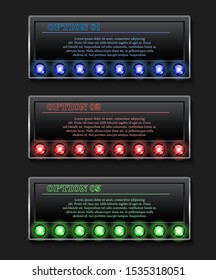 Glowing light banner button bright infographic modern idea