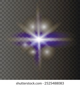 Glowing light, blue and white light vector 