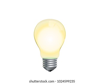Glowing Light Bulb - Cartoon Vector Image