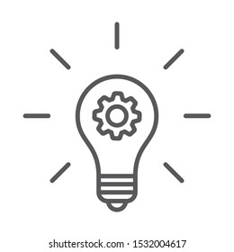 Glowing light bulb with gear