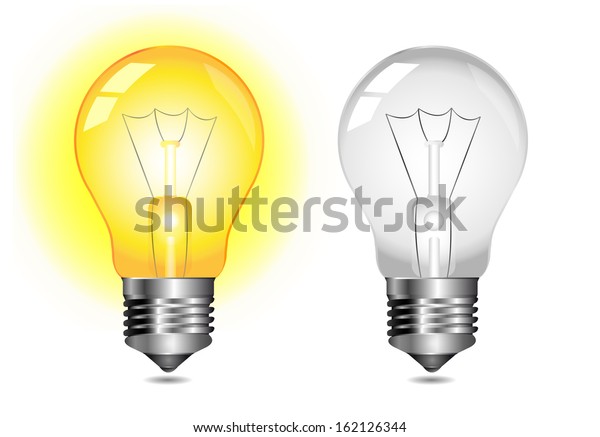 Image Vectorielle De Stock De Glowing Light Bulb Icon On Off