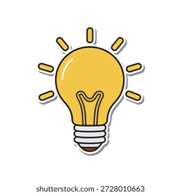 Icono de bombilla brillante que simboliza ideas creativas, innovación y Inspiración