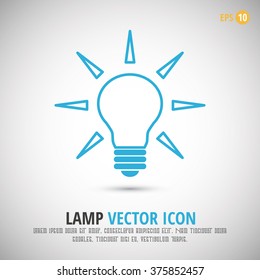 Glowing Light Bulb Icon Vector Element Design