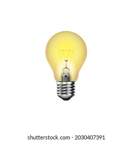 glowing light bulb isolated on a white background