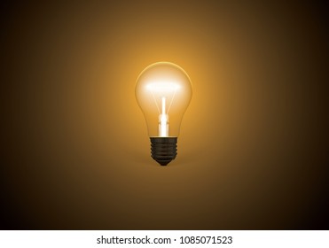 glowing light bulb on a dark background