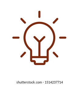 glowing light bulb simple outline vector isolated icon