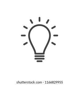 Glowing light bulb vector icon