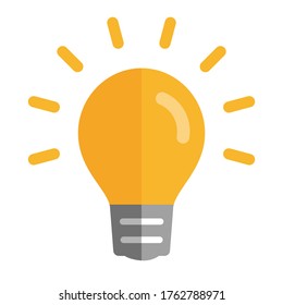 Glowing light bulb, vector icon illustration.