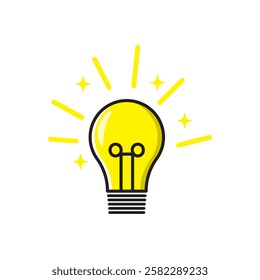 Glowing Light Bulb Vector Illustration