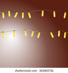 Glowing light bulbs design. Vector.