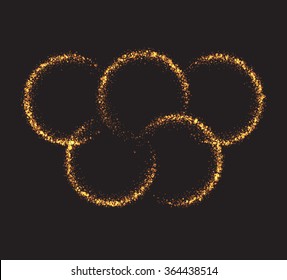 Glowing light burst circles on a plaid dark black transparent background. Vector illustration EPS10