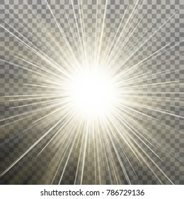 Glowing light burst effect with on transparent background. And also includes EPS 10 vector