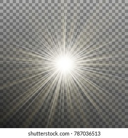 Glowing light burst effect with on transparent background. And also includes EPS 10 vector