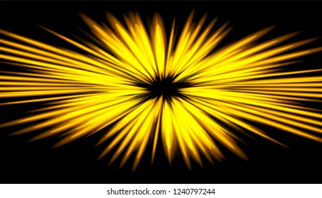 glowing light burst explosion on black background. Vector illustration light effect decoration with ray. 
