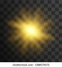 Glowing light burst explosion on transparent background. Glow light effect vector. Sparkle with glow light effect. 