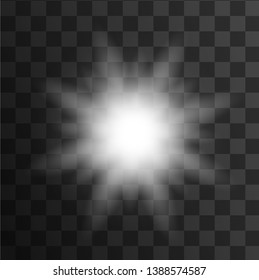 Glowing light burst explosion on transparent background. Glow light effect vector. Sparkle with glow light effect. 