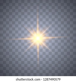 Glowing light burst explosion with transparent. Vector illustration for cool effect decoration with ray sparkles. Bright star. Transparent shine gradient glitter, bright flare. Glare texture. - Vector
