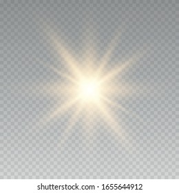 Glowing light burst explosion with transparent. Cool effect decoration with ray sparkles. Bright star.