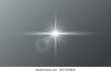 Glowing light burst with sparkle, lens flares, explosions, and glitter effects. Includes sun flashes, spark lines, and shining stars, perfect for abstract lighting effects and bright highlight