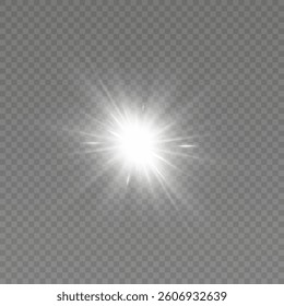 Glowing light bursts . Glow light effect, explosion, glitter, lens flare, sun flash, spark, star. Abstract image lighting flare, stars. Vector illustration