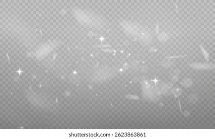Glowing light bursts with sparkles and glitter. Set of lens flares, sun flash, stars, and bright glow effects. Abstract lighting rays and vibrant spark elements. Vector illustration.