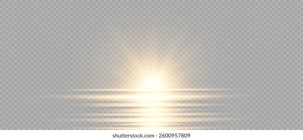Glowing light bursts with sparkles. Glow light effect overlay, glitter, lens flare, explosion, sun flash, line, spark and star. Abstract image of flare light and white stars. Vector illustration