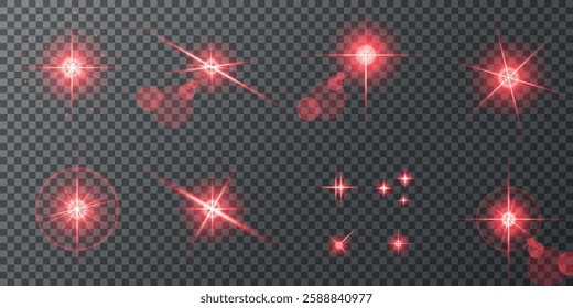 Glowing light bursts with sparks. A set of radiant glow effects, lens flare, explosion, brilliance, light streaks, solar flare, spark, and star. A stunning abstract image of bright flashes and shimmer