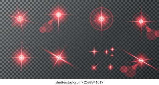 Glowing light bursts with sparks. A set of radiant glow effects, lens flare, explosion, brilliance, light streaks, solar flare, spark, and star. A stunning abstract image of bright flashes and shimmer