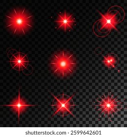 Glowing light bursts with sparks. A set of radiant glow effects, lens flare, explosion, brilliance, light streaks, solar flare, spark, and star. A stunning abstract image of bright flashes and shimmer