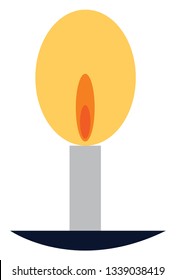 Glowing light from a candle on a stand vector color drawing or illustration 