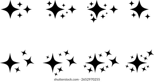 glowing light effect collection. Bright firework sign. magic party light. Collection of bright fireworks. modern Retro futuristic icons. Rating star symbol 
