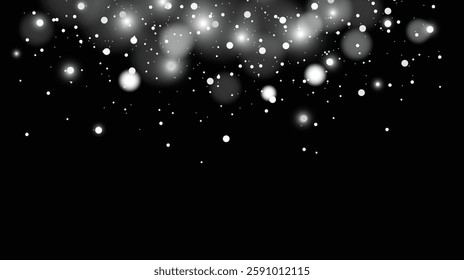 Glowing light effect with dust sparkles. Sparkling particle overlay. Vector illustration