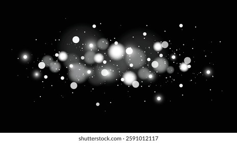 Glowing light effect with dust sparkles. Sparkling particle overlay. Vector illustration