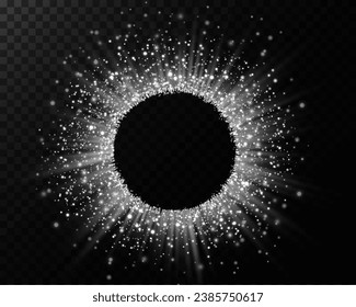 Glowing light effect with fine particles. Abstract rotating lines. Energetic energy. LED glare tape. Space abstract frame glowing with neon lights. Magical round vortex design. Vortex trail effect.