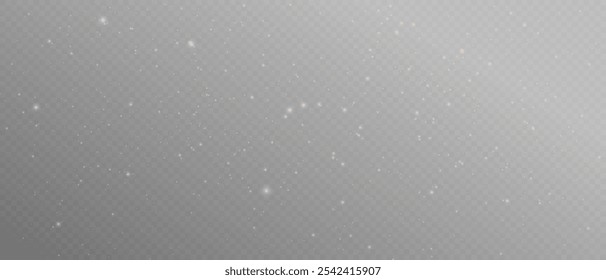 Glowing light effect with glitter on transparent background. Bokeh Lights. Vector starry cloud with dust. Christmas glowing light spark and glitter overlay.